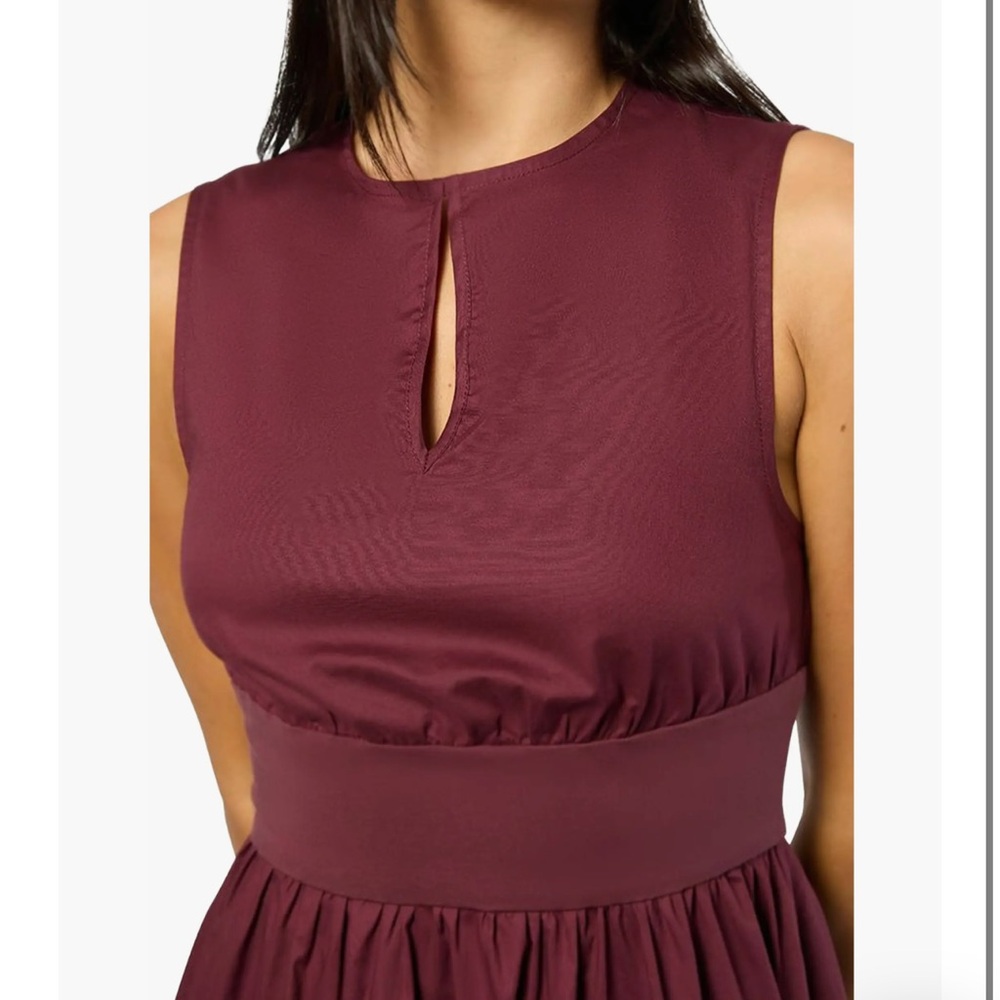 We Wore What Sleeveless Keyhole Midi Dress - eggplant burgundy Jersey size small - Picture 3 of 9